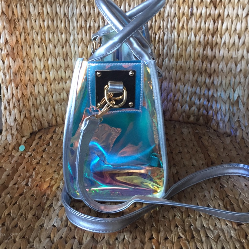Silver Faux Leather Holographic Handbag - Picture 4 of 8